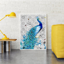 Lade das Bild in den Galerie-Viewer, Pfau - voller quadratischer Diamant - 40x50cm