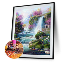 Lade das Bild in den Galerie-Viewer, Berg Wasserfall - voller quadratischer Diamant - 40x50cm