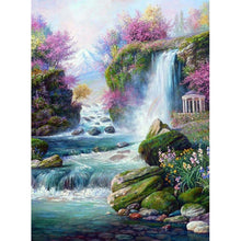 Lade das Bild in den Galerie-Viewer, Berg Wasserfall - voller quadratischer Diamant - 40x50cm
