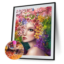 Lade das Bild in den Galerie-Viewer, Blumen Mädchen - voller quadratischer Diamant - 40x50cm