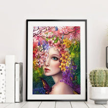 Lade das Bild in den Galerie-Viewer, Blumen Mädchen - voller quadratischer Diamant - 40x50cm