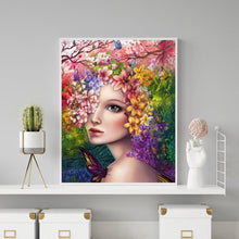 Lade das Bild in den Galerie-Viewer, Blumen Mädchen - voller quadratischer Diamant - 40x50cm