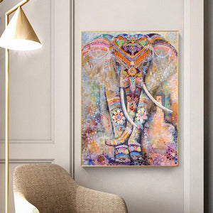 Ethnische Elefant - voller quadratischer Diamant - 40x50cm