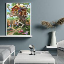 Lade das Bild in den Galerie-Viewer, Baumhaus - voller quadratischer Diamant - 40x50cm