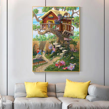 Lade das Bild in den Galerie-Viewer, Baumhaus - voller quadratischer Diamant - 40x50cm
