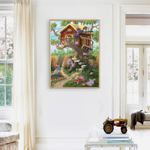 Lade das Bild in den Galerie-Viewer, Baumhaus - voller quadratischer Diamant - 40x50cm