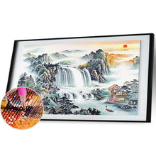 Lade das Bild in den Galerie-Viewer, Sonnenaufgangsansicht - voller runder Diamant - 100x50cm