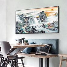 Lade das Bild in den Galerie-Viewer, Sonnenaufgangsansicht - voller runder Diamant - 100x50cm