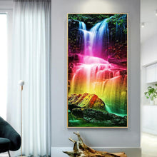 Lade das Bild in den Galerie-Viewer, Wasserfall - voller runder Diamant - 45x85cm