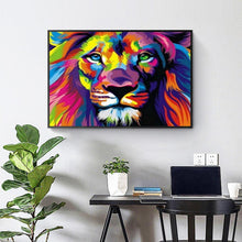 Lade das Bild in den Galerie-Viewer, Bunte Löwe - voller quadratischer Diamant - 50x40cm