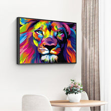 Lade das Bild in den Galerie-Viewer, Bunte Löwe - voller quadratischer Diamant - 50x40cm