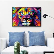 Lade das Bild in den Galerie-Viewer, Bunte Löwe - voller quadratischer Diamant - 50x40cm