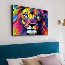 Lade das Bild in den Galerie-Viewer, Bunte Löwe - voller quadratischer Diamant - 50x40cm