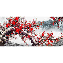 Lade das Bild in den Galerie-Viewer, Pflaumenblüte - voller runder Diamant - 100x50cm