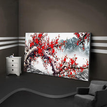 Lade das Bild in den Galerie-Viewer, Pflaumenblüte - voller runder Diamant - 100x50cm
