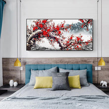 Lade das Bild in den Galerie-Viewer, Pflaumenblüte - voller runder Diamant - 100x50cm