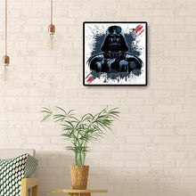 Lade das Bild in den Galerie-Viewer, Schwarzer Krieger - voller runder Diamant - 30x30cm