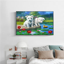 Lade das Bild in den Galerie-Viewer, Hund Tier - voller runder Diamant - 40x30cm