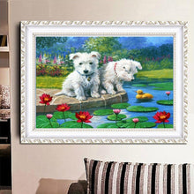 Lade das Bild in den Galerie-Viewer, Hund Tier - voller runder Diamant - 40x30cm