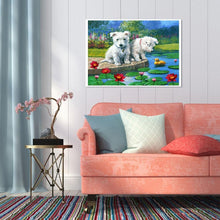 Lade das Bild in den Galerie-Viewer, Hund Tier - voller runder Diamant - 40x30cm