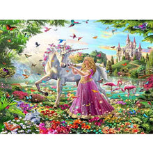 Lade das Bild in den Galerie-Viewer, Gnus und Mädchen - voller quadratischer Diamant - 50x40cm