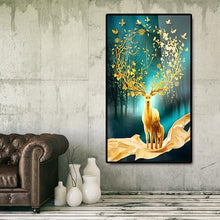 Lade das Bild in den Galerie-Viewer, Lucky Hirsch - voller runder Diamant - 45x85cm