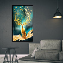 Lade das Bild in den Galerie-Viewer, Lucky Hirsch - voller runder Diamant - 45x85cm