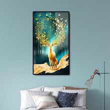 Lade das Bild in den Galerie-Viewer, Lucky Hirsch - voller runder Diamant - 45x85cm