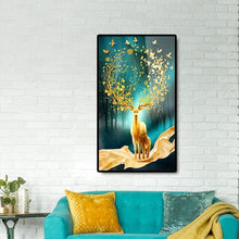 Lade das Bild in den Galerie-Viewer, Lucky Hirsch - voller runder Diamant - 45x85cm