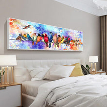 Lade das Bild in den Galerie-Viewer, Vögel - voller runder Diamant - 80x30cm