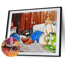 Lade das Bild in den Galerie-Viewer, Mädchen - voller runder Diamant - 40x30cm