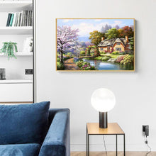 Lade das Bild in den Galerie-Viewer, Dorf Landschaft Landschaft - voller quadratischer Diamant - 50x40cm