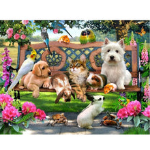 Lade das Bild in den Galerie-Viewer, Katze und Hund Weihnachten - voller quadratischer Diamant - 40x50cm