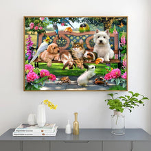 Lade das Bild in den Galerie-Viewer, Katze und Hund Weihnachten - voller quadratischer Diamant - 40x50cm