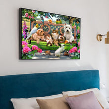 Lade das Bild in den Galerie-Viewer, Katze und Hund Weihnachten - voller quadratischer Diamant - 40x50cm
