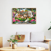 Lade das Bild in den Galerie-Viewer, Katze und Hund Weihnachten - voller quadratischer Diamant - 40x50cm