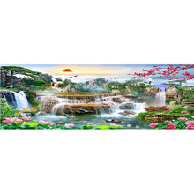 Lade das Bild in den Galerie-Viewer, Wasserfallgarten - voller runder Diamant - 100x40cm