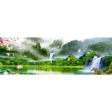 Lade das Bild in den Galerie-Viewer, Wasserfallgarten - voller runder Diamant - 100x40cm