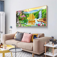 Lade das Bild in den Galerie-Viewer, Wasserfallgarten - voller runder Diamant - 100x40cm