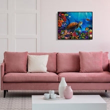 Lade das Bild in den Galerie-Viewer, Meeresschildkröte Tier - voller quadratischer Diamant - 50x40cm