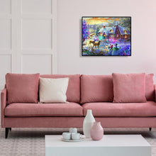 Lade das Bild in den Galerie-Viewer, Schneemann Weihnachten Kinder - voller quadratischer Diamant - 50x40cm