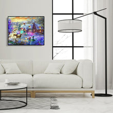 Lade das Bild in den Galerie-Viewer, Schneemann Weihnachten Kinder - voller quadratischer Diamant - 50x40cm