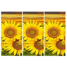 Lade das Bild in den Galerie-Viewer, Sonnenblume 3 Panel - voller runder Diamant - 45x70cm