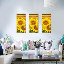 Lade das Bild in den Galerie-Viewer, Sonnenblume 3 Panel - voller runder Diamant - 45x70cm