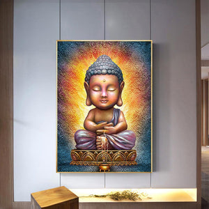 Buddha - voller runder Diamant - 30x40cm