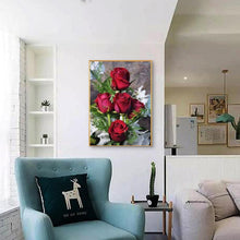 Lade das Bild in den Galerie-Viewer, Blumen-Set - voller runder Diamant - 30x40cm