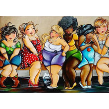 Lade das Bild in den Galerie-Viewer, Cartoon Damen - voller runder Diamant - 40x30cm