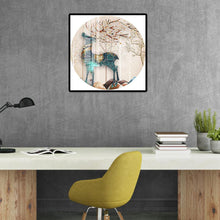 Lade das Bild in den Galerie-Viewer, Hirsch - voller runder Diamant - 40x40cm