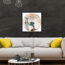Lade das Bild in den Galerie-Viewer, Hirsch - voller runder Diamant - 40x40cm