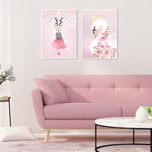 Lade das Bild in den Galerie-Viewer, Hirsch eisern und Gänse - voller runder Diamant - 60x40cm